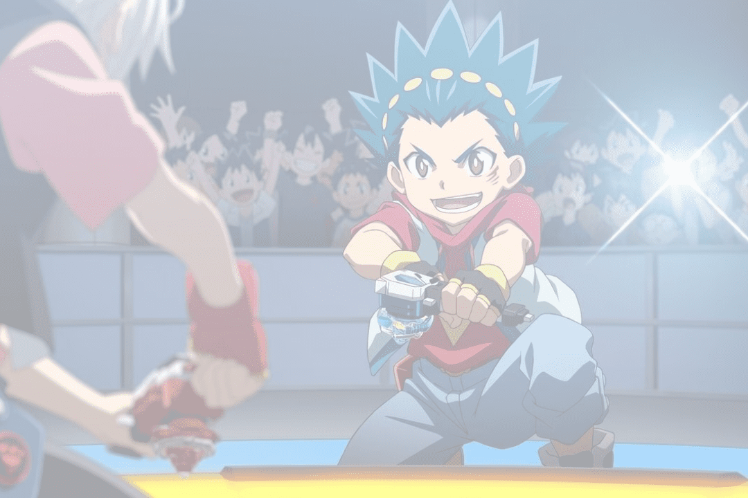 Bannière Beyblade Store avec plusieurs toupies