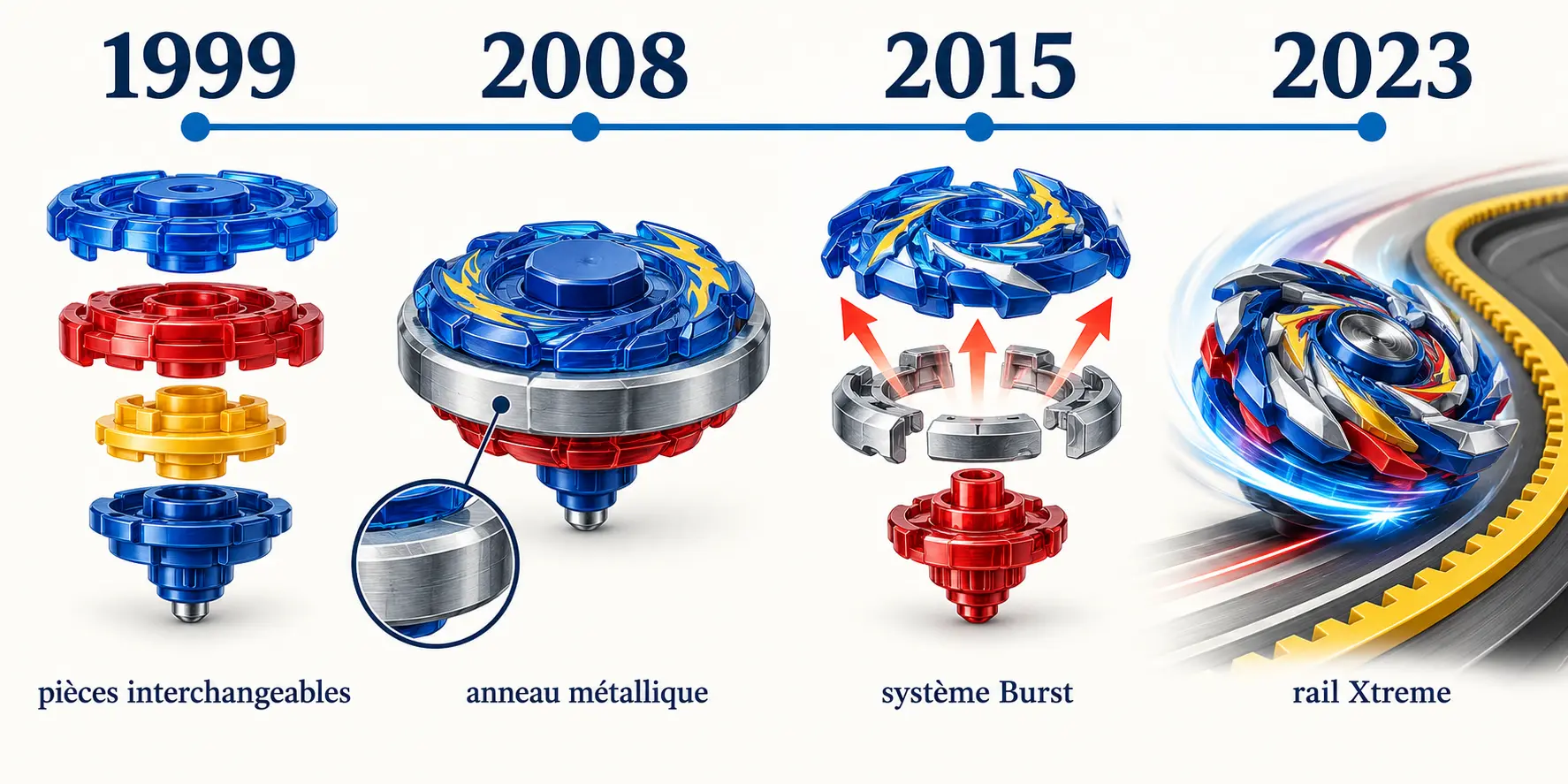 De 1999 à Beyblade X, la chronologie qui explique chaque génération